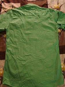 Green Short Sleeve Casual Shirt