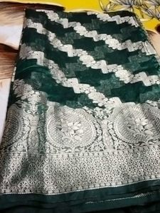Elegant Green Banarasi Silk Saree