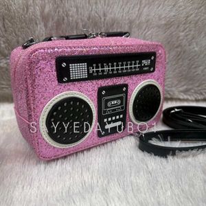 Pink Glitter Radio Purse