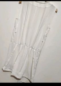 Off White Cut Sleeves Dress For 36 Bust