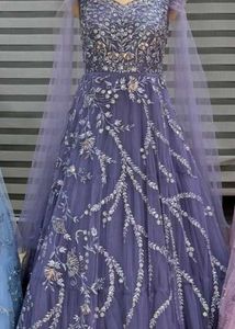 Elegant Purple Ethnic Gown
