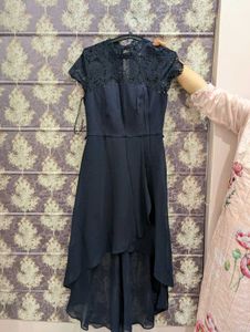 Elegant Navy Lace Dress