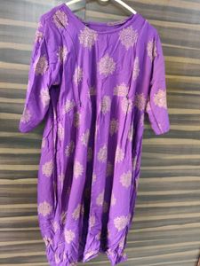 Purple Printed Kurta