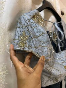 Navy Blue handwork Saree