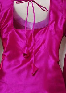Pink Satin Salwar Suit