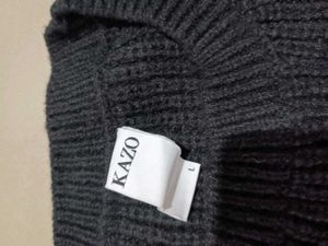 Kazo Stylish Black Knit Sweater, L Size