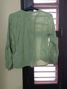 Elegant Green Lace Trimmed Top