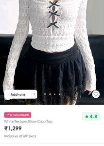 White Bow Crop Top