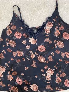 Floral Lace Trim Cami Top