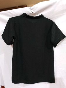 Black Button-Down Top