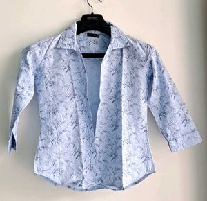 Elegant Sky Blue Printed Shirt