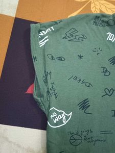 An Olive Coloured Top with Typography