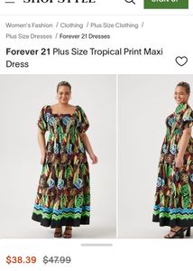 Leaf Print Maxi Dress