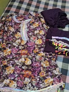 Floral Print Kurti Set