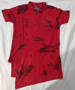 Unique Red Graphic Print T-Shirt