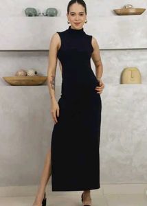 Sleeveless Black Maxi Dress with price tag