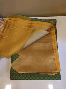 Green &amp; Gold Saree