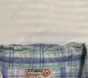 Blue Plaid Western Shirt