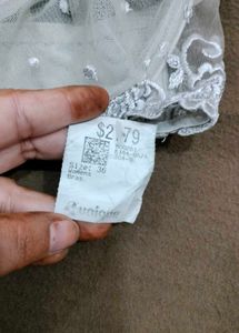 White Lace &amp; Pink Ribbon Bra