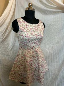 Korean Floral Sleeveless Mini Dress