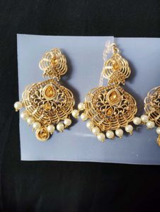Gold Maang Tikka Jewelry Set