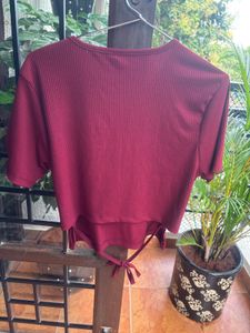 Ribbed Tie-Back Top