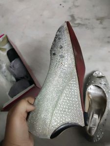 Silver Color Heels Comfortable