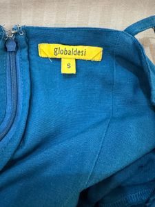 Embroidered Teal Jumpsuit