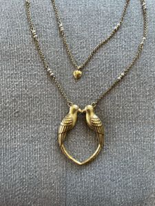 Gold Necklace &amp; Earrings With Unique Heart Design