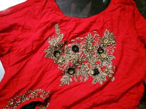 Red &amp; Black Embellished Gown