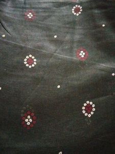 Rust Green Cotton Fabric Bandhini Special