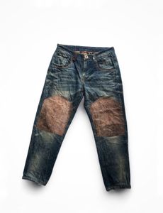 Coax Racing Vintage Leather Patch Jeans