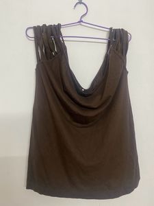 Looped Type Sleeves Stretchable Top