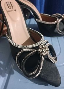 Shimmering Black Heels