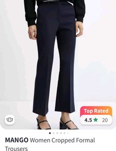 MANGO Formals Navy Bootcut Trousers