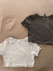 Two H&amp;M Graphic Crop Tops