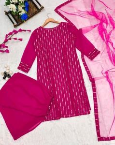 Designer Georgett Sequence Work Straight Kurta Set