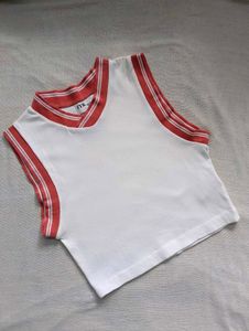 FYK White & Red Crop Top