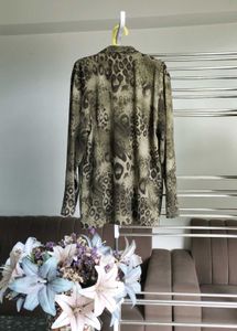Vintage Animal Print Button-Down