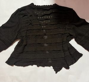Brown open-knit cropped Cardigan