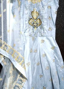 Powder Blue Anarkali Suit