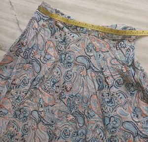 Paisley Print Midi Skirt