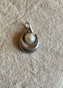 92.5 Silver Pearl Moon Pendant