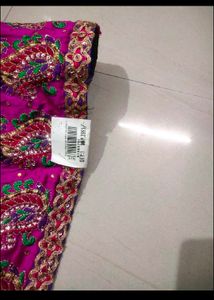 Embroidered Blue Silk Blend Ethnic Skirt New , Tag