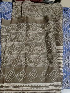 Brown Patterned Kurti Pant Set