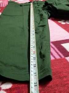 Green Women Shorts Half Pant
