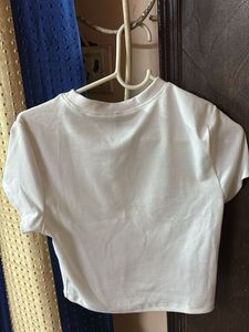 White Crop Tee