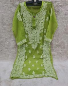 Elegant Green Chikan Kurti