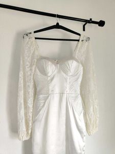 Rare London Sweetheart Neck Satin Dress