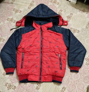 Kids' Red & Blue Hooded Jacket